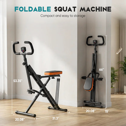 Home Squat Machine, A 330-pound Weight-bearing Lower Body Exercise Equipment With Adjustable Resistance, Foldable Fitness Machine