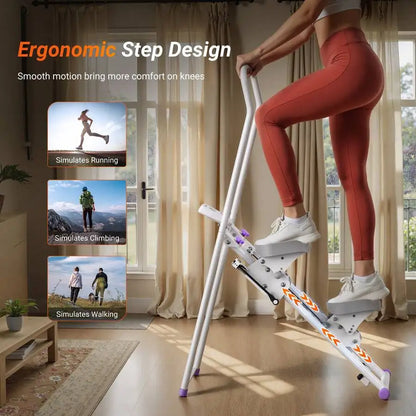 New Version Of Home Fitness Stair Step Machine, Vertical Climbing Machine Workout Equipment, Sliding Machine Suitable For Full-Body Exercise , Compact And Foldable, Adjustable Stride Length, Adjustable Resistance  & Pedals, S