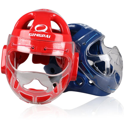Full Face Head Guard Karate Helmet Taekwondo Headgear MMA Kick Boxing Head Protector Professional Training Helmets