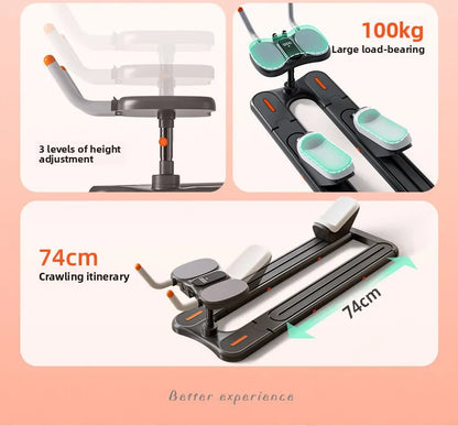 Silent Crawling Machine for Waist Slim, Home Indoor Core Ab Workout Trainer, Multi-Functional Crocodile SitUps Fitness Equipment