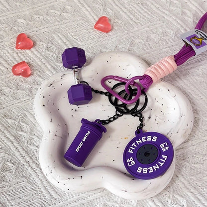 Fitness Keychain for Gym Lovers Premium Gift Sports Enthusiasts Accessories for Workout Bags Water Bottles D-shaped Buckle