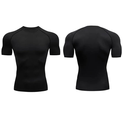 Men's Compression T-Shirt Summer Sportswear Running T shirt Elastic Quick Dry Sport Tops Tee Athletic Gym Workout T Shirts Men