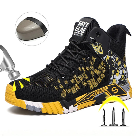 High Top Safety Shoes Men Work Shoes Men Women Work Safety Boots Men's Work Shoes Fashion Security Protective Boots