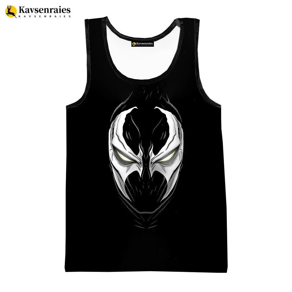 2023 Hot Anime Spawn Printed 3D Print Tank Tops Summer Fashion Casual Sleeveless Shirts Harajuku Streetwear Oversized T-shirt