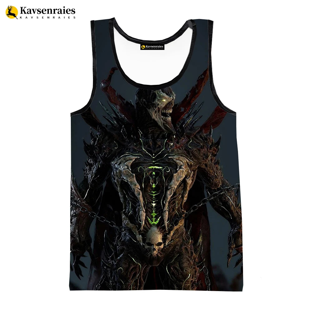 2023 Hot Anime Spawn Printed 3D Print Tank Tops Summer Fashion Casual Sleeveless Shirts Harajuku Streetwear Oversized T-shirt