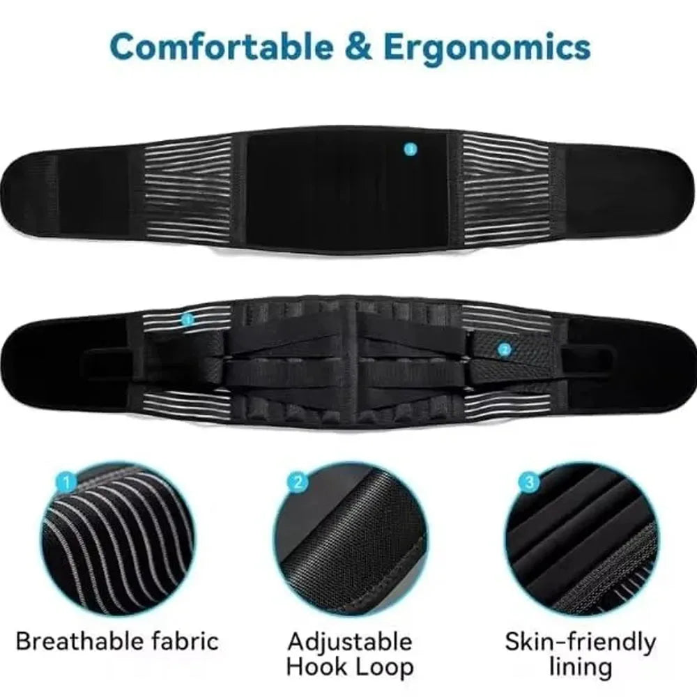 Back Brace for Men & Women - Lower Back Support Belt for Sciatica, Bulging Disc & Pelvic Pain Relief - Adjustable Lumbar Support