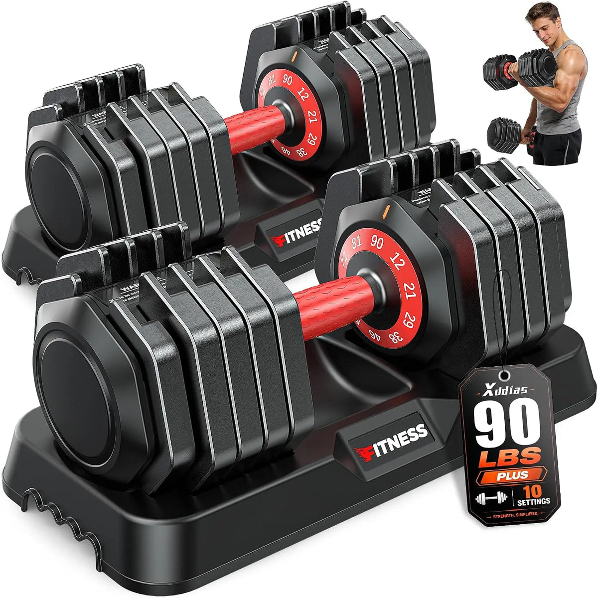 Adjustable Dumbbell Set for Home Gym Strength Training, Custom
