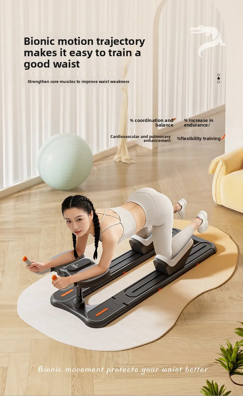 Silent Crawling Machine for Waist Slim, Home Indoor Core Ab Workout Trainer, Multi-Functional Crocodile SitUps Fitness Equipment