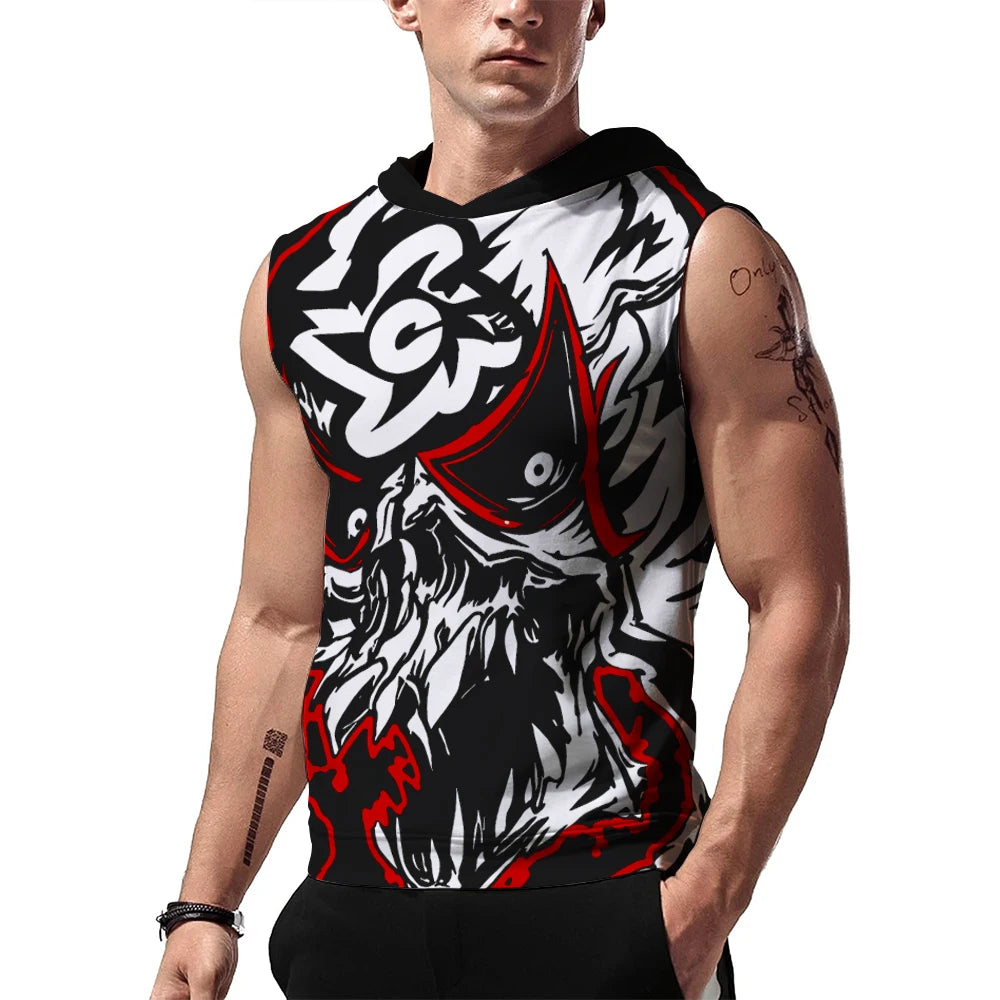 Men's Black Penta Penta's Gym Tank Top 3D Outdoor Sports Quick Dry Breathable Hooded Tank Street Casual Sleeveless Hoodie 2026