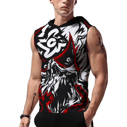 Men's Black Penta Penta's Gym Tank Top 3D Outdoor Sports Quick Dry Breathable Hooded Tank Street Casual Sleeveless Hoodie 2026