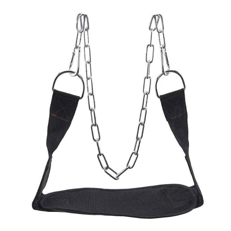 Thick Heavy Duty Weight Lifting Belt with Chain Dipping Belt Pull Up Chin Up Kettlebell Barbell Fitness Bodybuilding Gym Belt