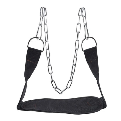 Thick Heavy Duty Weight Lifting Belt with Chain Dipping Belt Pull Up Chin Up Kettlebell Barbell Fitness Bodybuilding Gym Belt