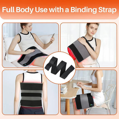 New Large Size 242LEDs Red Light Therapy Pad 660&850nm Near Infrared Light Therapy for Body Relax & Massage Muscles Pain Relief