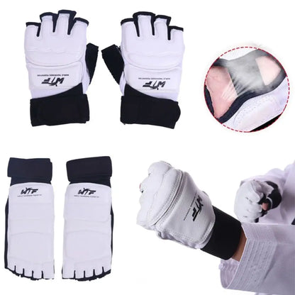 Half Finger Boxing Gloves PU Leather Foot Protector Taekwondo Gloves Karate Muay Thai Training Workout Gloves