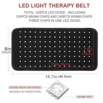Red Light Therapy for Body,660&850nm Infrared Light Therapy Pad with Timer,Wearable for Back Knee Hip Shoulder Muscle Relaxation