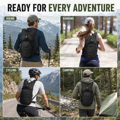 Tactical Hydration Backpack with 3L Water Bladder, Large Capacity Outdoor Hiking Pack for Camping, Cycling and Running