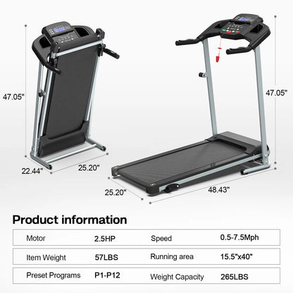 Foldable Treadmill For Home Use, Shock-absorbing, Non-slip, Multi-functional, Essential Fitness Equipment For The Whole Family.