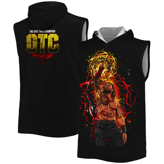 2026 New Roman Reigns Aura Cartoon Hooded Tank Quick Dry Breathable Gym Tank Top Outdoor Sports Casual Sleeveless Hoodie for Men