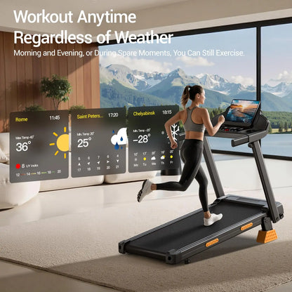 16% Treadmills for Home with Handle, 3 in 1 Portable Treadmill with Incline, Foldable Treadmill with Three Screen, 12, Custom