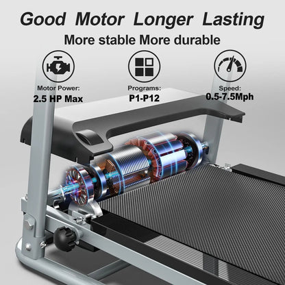 Foldable Treadmill For Home Use, Shock-absorbing, Non-slip, Multi-functional, Essential Fitness Equipment For The Whole Family.