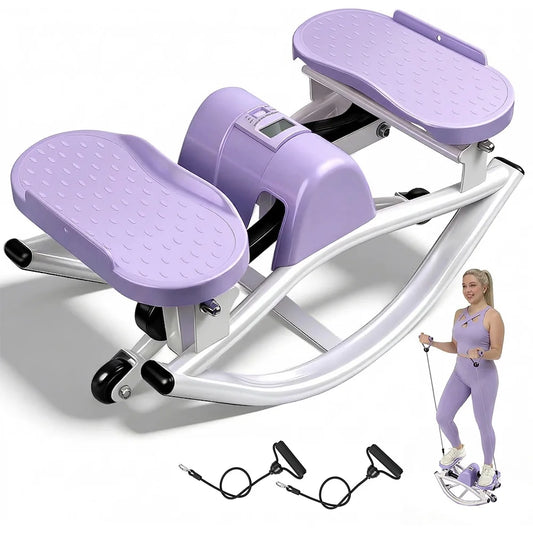 UMAY Mini Stepper Machine with Resistance Bands, Portable Silent Lateral Stepper for Home Workout, Leg Glute Training Equipment for Men Women