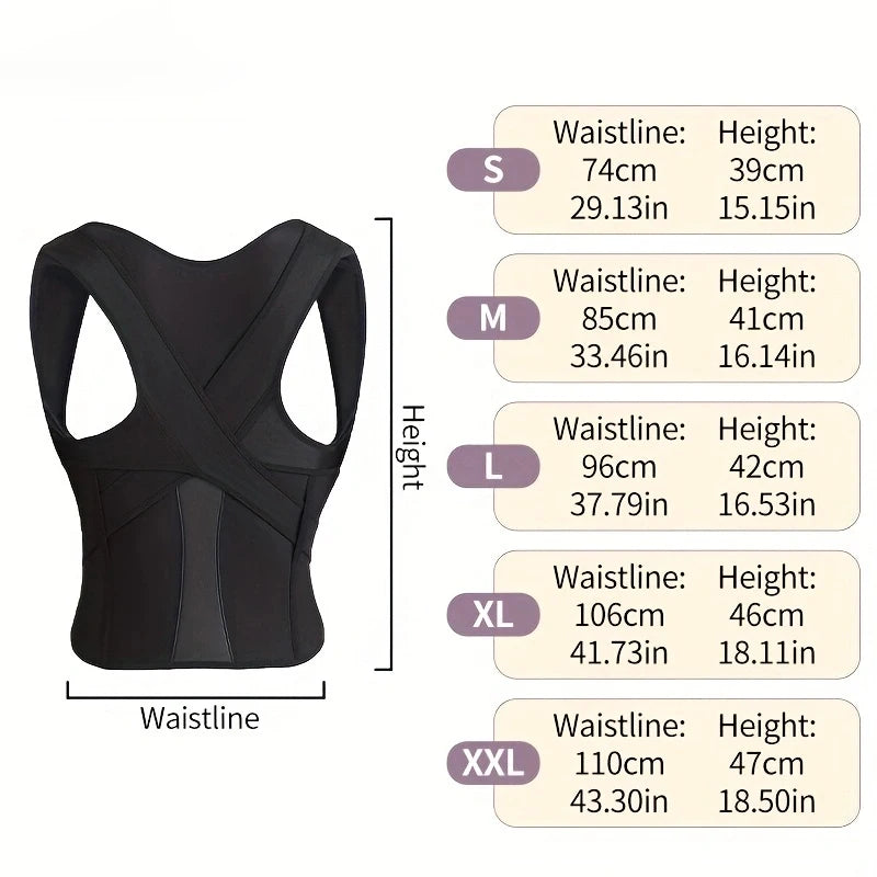 Back Brace Posture Corrector for Men and Women - Adjustable Posture Back Brace for Upper and Lower Back Pain Relie