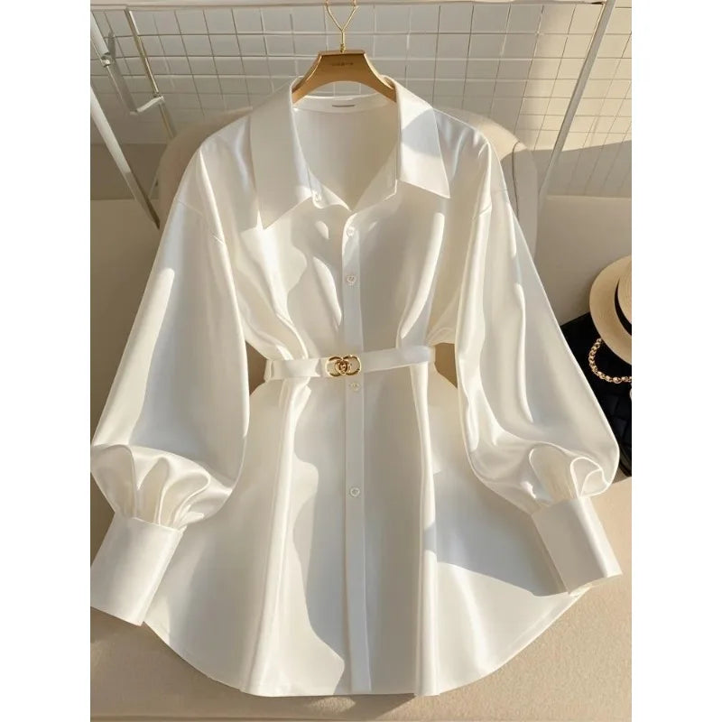 Women's Clothing Early Autumn White Blouses New French High-end Shirts Luxury Design White Shirts Tops Light Mature Style