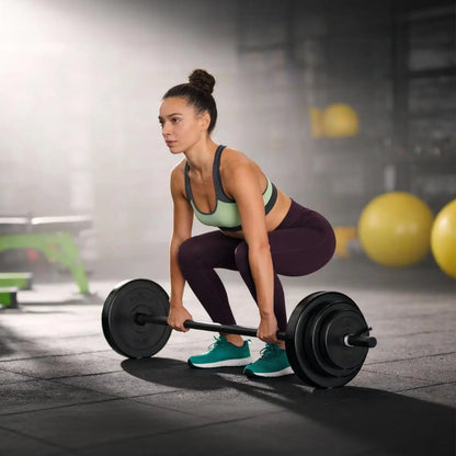 RELIFE Adjustable Barbell Set Total Weight Set for Lifting, 45 LB Weight Bar Set with Adjustable Free Weights for Workout
