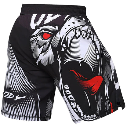 Men MMA Shorts Muay Thai Jiu Jitsu Training Shorts Animal Printed Elastic Waist Gym Fitness Male Boxing Clothes Custom Pattern
