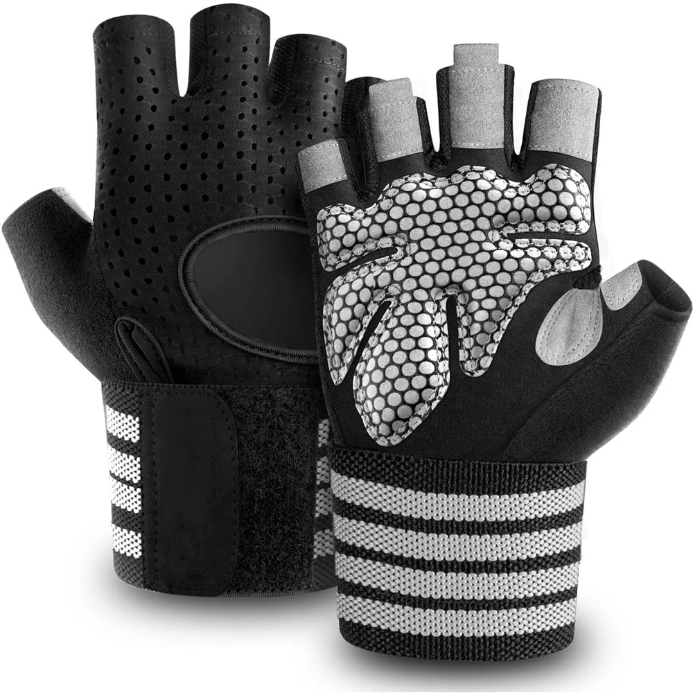Fitness Gloves with Wrist Support, Non-Slip Weightlifting Gloves, Ideal for Crossfit, Essential Gym Gear for Men and Women