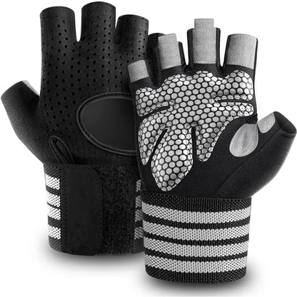 Fitness Gloves with Wrist Support, Non-Slip Weightlifting Gloves, Ideal for Crossfit, Essential Gym Gear for Men and Women