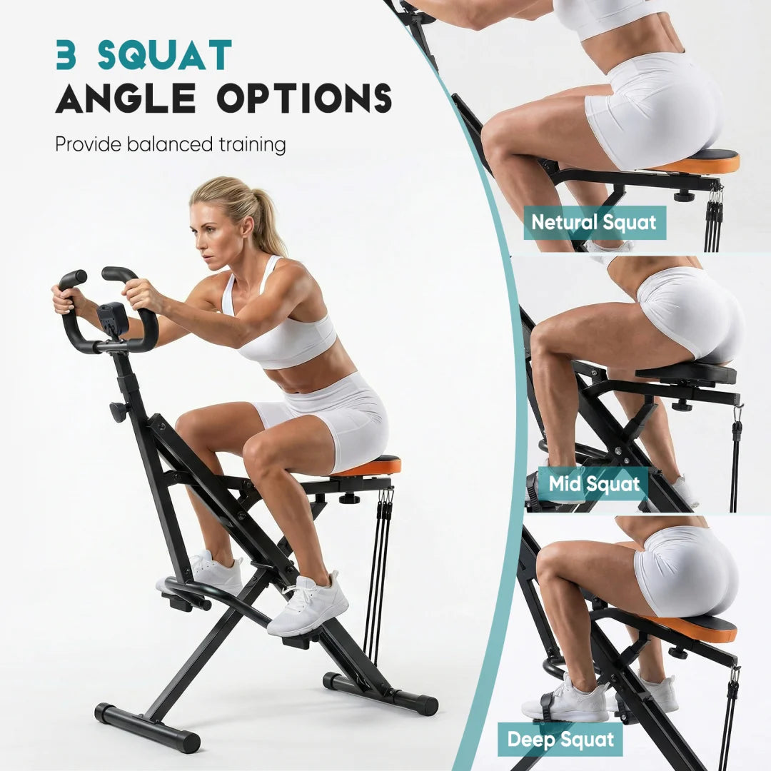 Home Squat Machine, A 330-pound Weight-bearing Lower Body Exercise Equipment With Adjustable Resistance, Foldable Fitness Machine