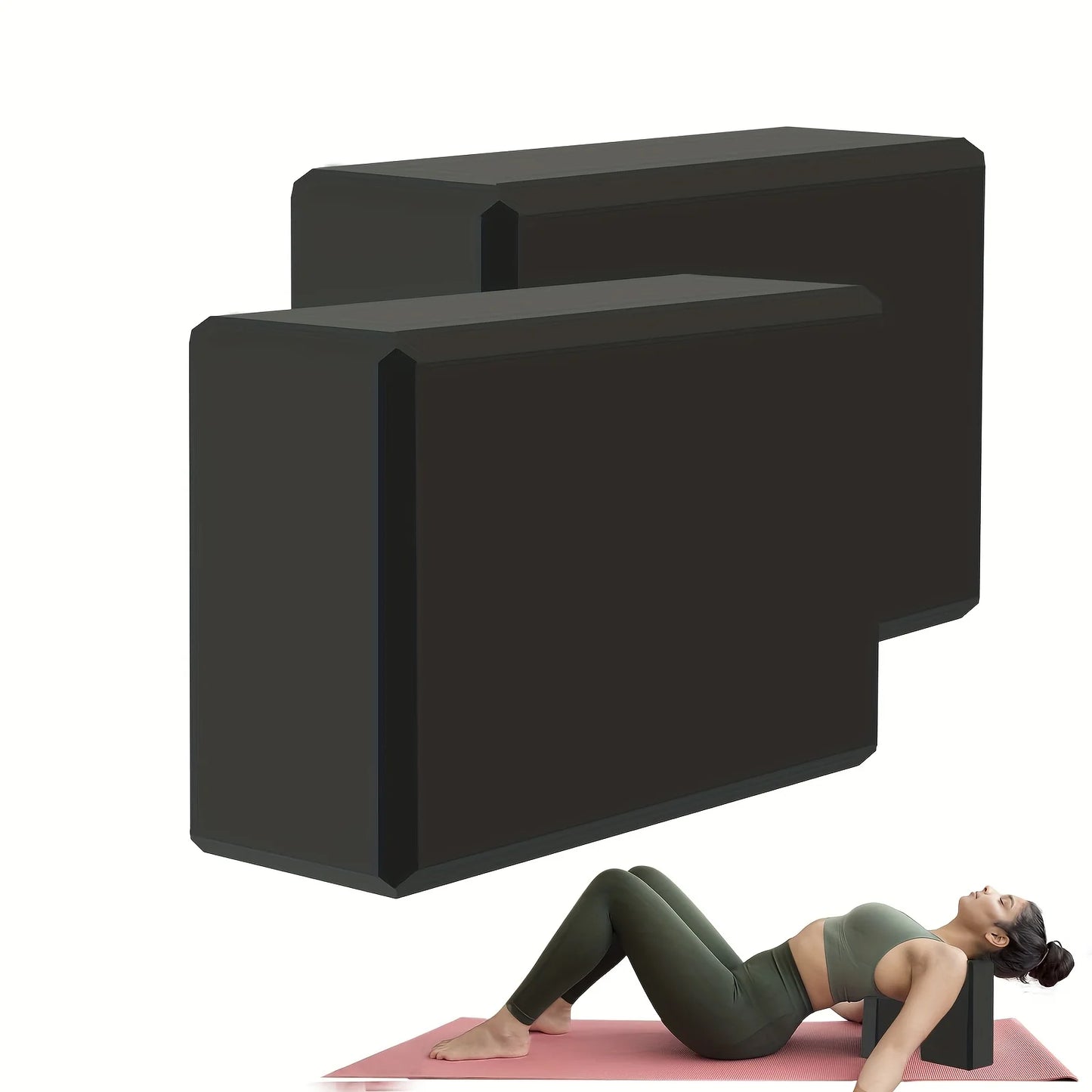 Yoga Blocks - Made from High-Density Foam, Lightweight, Supportive, And Odor-Free - Essential Yoga Gear for Women, Gym