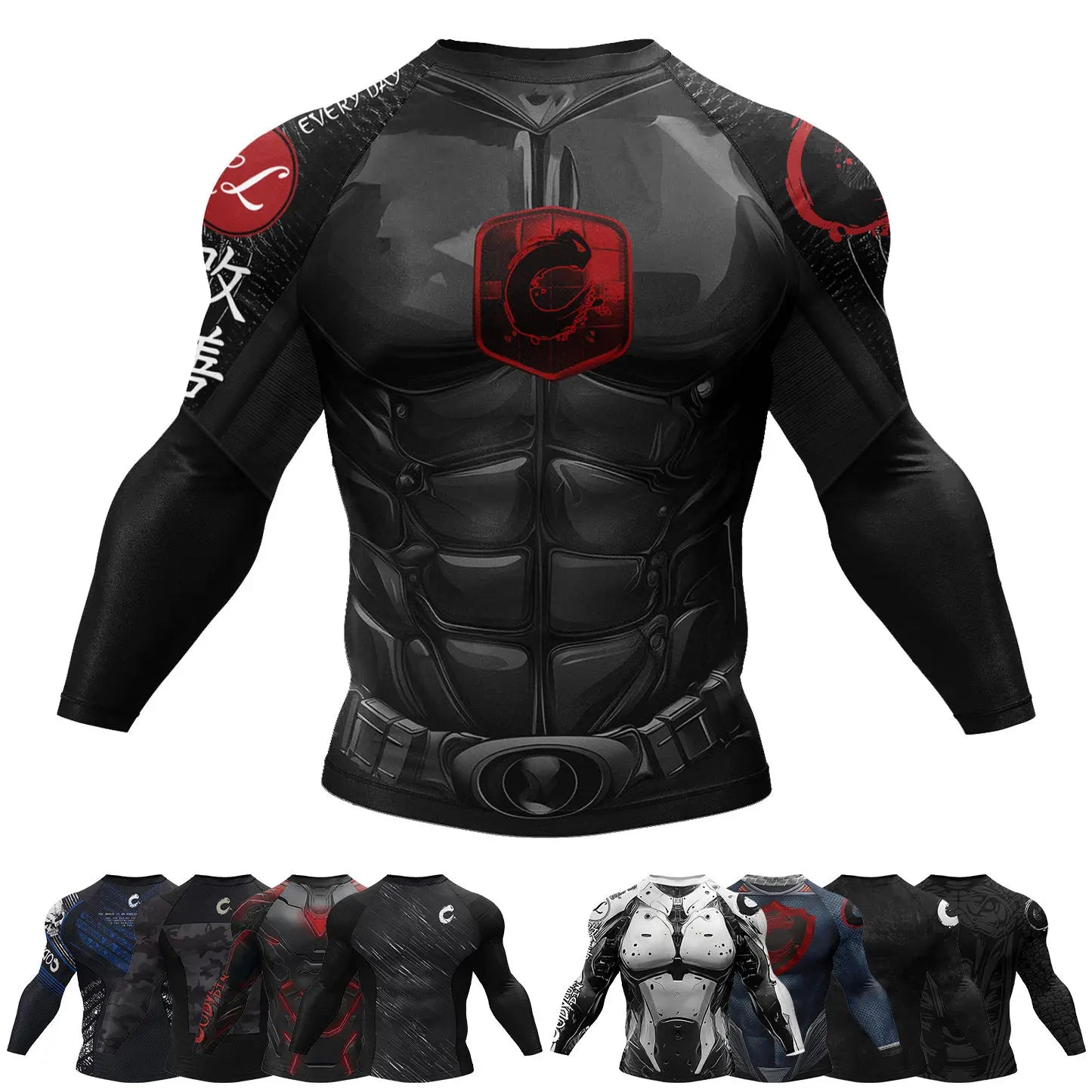 Bjj Rash Guards Mens Jiu Jitsu MMA T-shirt Rashguard No Gi Long Sleeve Men Boxing Running Training T-shirts Strech Sport Tees