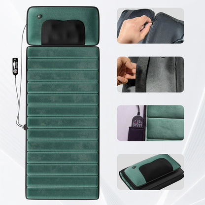 Full Body Massage Mat with Heat, Detachable Massager Pad for Deep Tissue Pain Relief, 10 Vibrating Motors for Relaxation at Home or Office