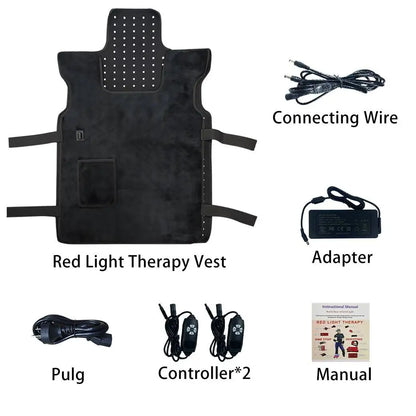 Red Light Therapy Vest for Body, 3-in-1 Led Bead 660&850 nm Infrared Light Therapy Pad for Body Wearable Wrap Pain Relief Device