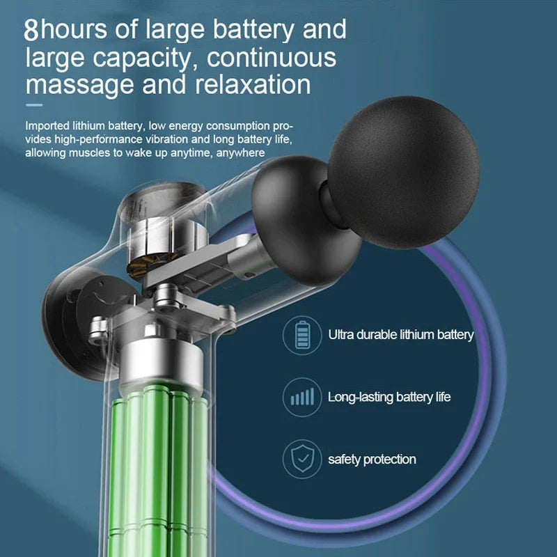 Mini Massage Gun Electric Shock Muscle Relaxation Vibration Fitness Massager For Body Neck Back Ladies Home Travel Fascia Gun