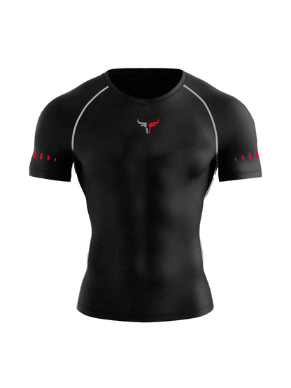 Men's Compression T-Shirt Quick Dry Breathable Elastic Gym Tee Multi Colors Available for All Seasons Running Fit Single Piece