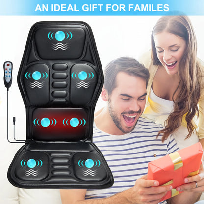 Massage Chair Pad with Heat, Back Massager Seat Cushion with 9 Modes for Pain Relief, Massage Pad for Office Home Car Relaxtion
