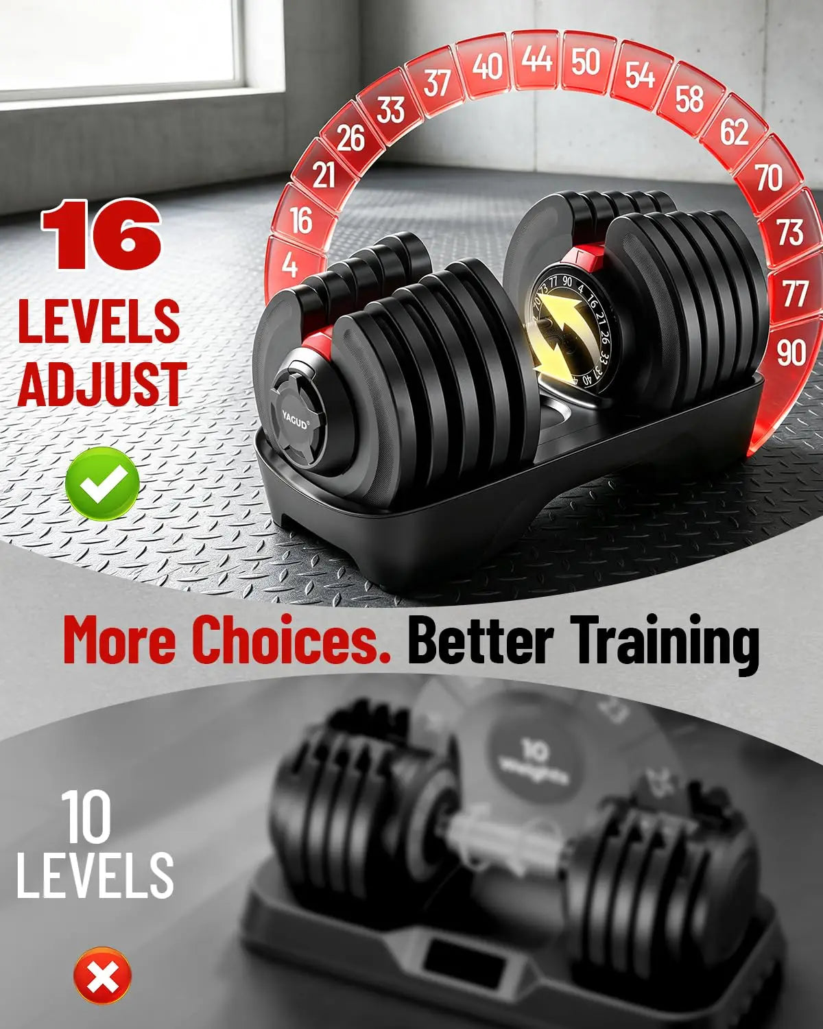 Adjustable Dumbbell Set, 52.5/90 lbs Adjustable Weights Dumbbells, Custom