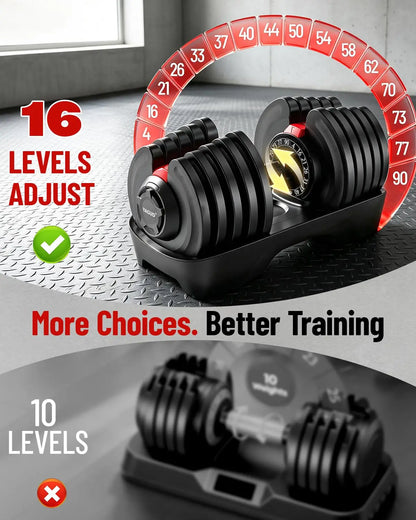 Adjustable Dumbbell Set, 52.5/90 lbs Adjustable Weights Dumbbells, Custom