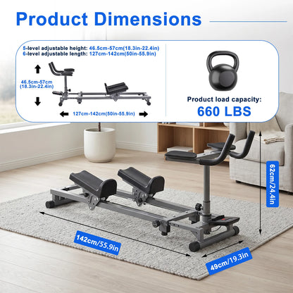 Primal Crawl & Spine Twist and Stretch Trainer – Full Body Low-Impact Cardio Machine with Adjustable Hand Grips, Knee Support & Steel Frame, Home Gym Equipment