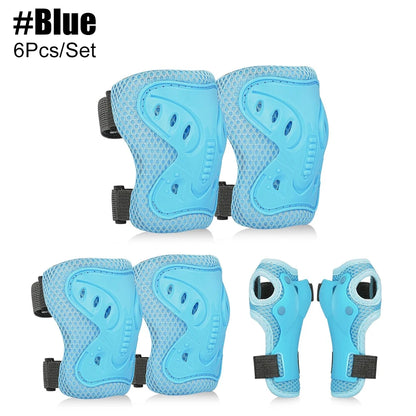 6 in 1 Knee Pads Elbow Pads with Wrist Guards for Ages 3-10, Protective Gear for Skating, Cycling, Biking,Roller Skates,Scooters
