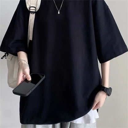 Fashion Solid Polyester T-shirts For Men Basic Tee Casual T shirt Oversized Tops Quality Unisex Short Tshirts Tees Men Clothing