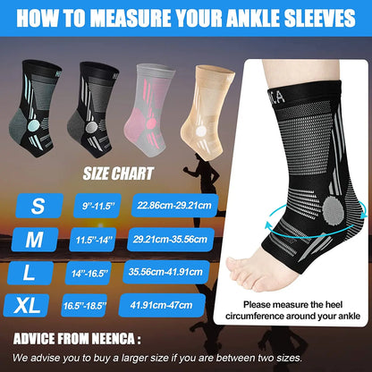 Ankle Brace Compression Sleeve  Support for Achilles Tendonitis Plantar Fasciitis Joint Pain Swelling Heel Spurs Injury Recovery