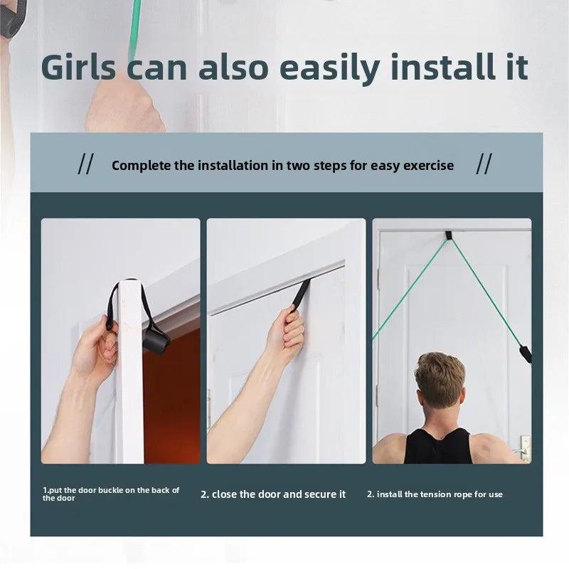 Fitness Accessories: Resistance Band, Door Anchor with Foam, Handle Grip, Door Clamp, Door-Mounted Fixing Parts