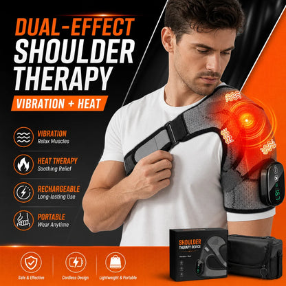 Heated Massage Shoulder Wrap Cape Touch Screen 6-Level Heat 45-70°C 3 Vibration Modes 5000mAh Muscle Fatigue Relief Unisex