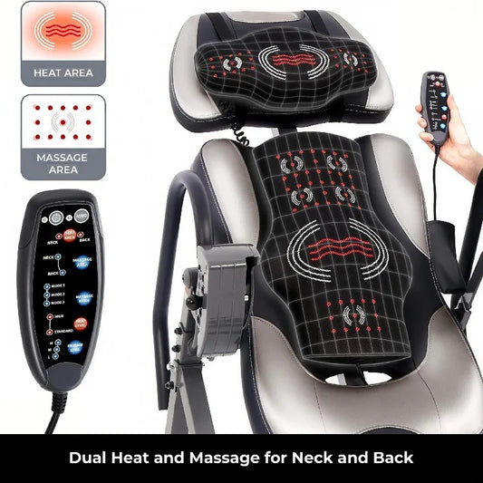 Advanced Heat and Massage Inversion Table with Heat and Massage for Pain Relief and Relaxation with Ankle Holding w/Remote Contr