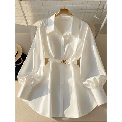 Women's Clothing Early Autumn White Blouses New French High-end Shirts Luxury Design White Shirts Tops Light Mature Style