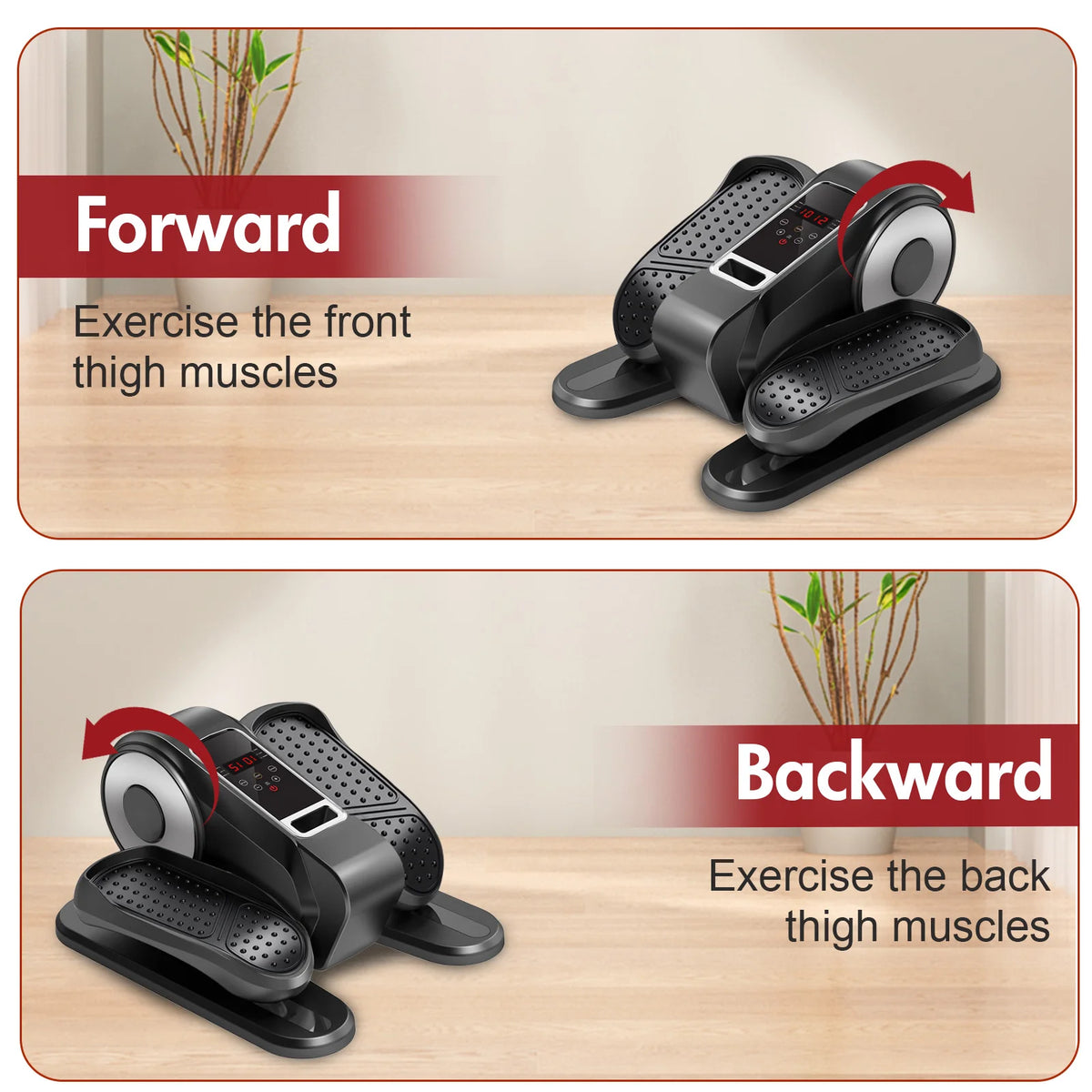 Under Desk Elliptical Machine Portable Mini Leg Exerciser Fully Assembled Quiet Electric Seated Pedal with Remote Control and LCD Display 12 Manual and Automatic Modes for Teens Seniors and Adults